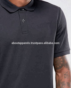 Camiseta Polo de manga corta adecuada para Polo personalizado de Transferencia de Calor/Polo de algodón transpirable para hombre en negro - Product Image 2