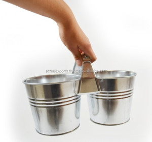 Macetas y jardineras de metal galvanizado de diseño antiguo con contenedores de jardín recubiertos de polvo de soporte - Product Image 2