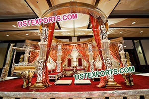 Crystal Wedding Decoration Mandap for Marriage Wedding Crystal Mandap/Stage New Round Fiber Crystal Mandaps - Product Image 4