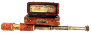 Telescopio náutico de latón de 16 pulgadas/tallado de cuero Spyglass de latón delimitado con telescopio de caja de madera dura - Product Image 2