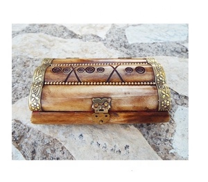 Caja de hueso hecha a mano, caja de joyería tallada en el pecho, antigua Vintage - Product Image 4