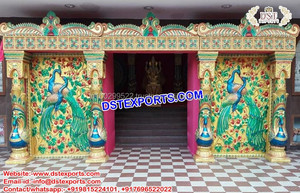 Panneaux de visage d'éléphant d'entrée de mariage élégant sri lankais décoration de mariage élégante statue d'éléphant urne - Product Image 5