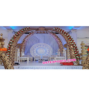 Decoraciones DE BODA indias Colmillo de elefante tallado en fibra y nuevo Pilar de dientes de elefante Mandaps de cristal - Product Image 1