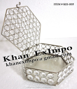 Joyero Hexagonal de hierro de cristal - Product Image 2