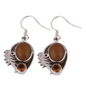 Boucles d'oreilles pendantes en jade jaune naturel, taille poire, plaqué argent, qualité AAA, luxe, pour femme, pierres précieuses certifiées, cadeau de fiançailles, mariage, fête - Product Image 1