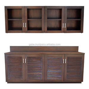 Gabinete cocina Louvre nogal Doff muebles de madera de caoba, gabinete Interior minimalista madera maciza hecho a mano - Product Image 2