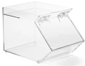 Transparent square acrylic candy bin box lucite food case