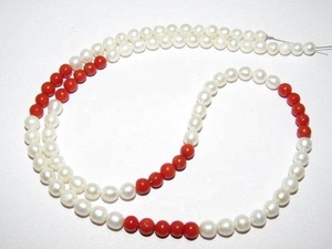 Corail italien et perle corail et perle Belles perles de pierres précieuses de forme ronde Fabrication de bijoux naturels de bonne qualité - Product Image 3