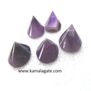 Vente en gros de pierre semi-précieuse artisanale de pyramide conique d'améthyste naturelle pour la vente d'agate de guérison Feng Shui - Product Image 1