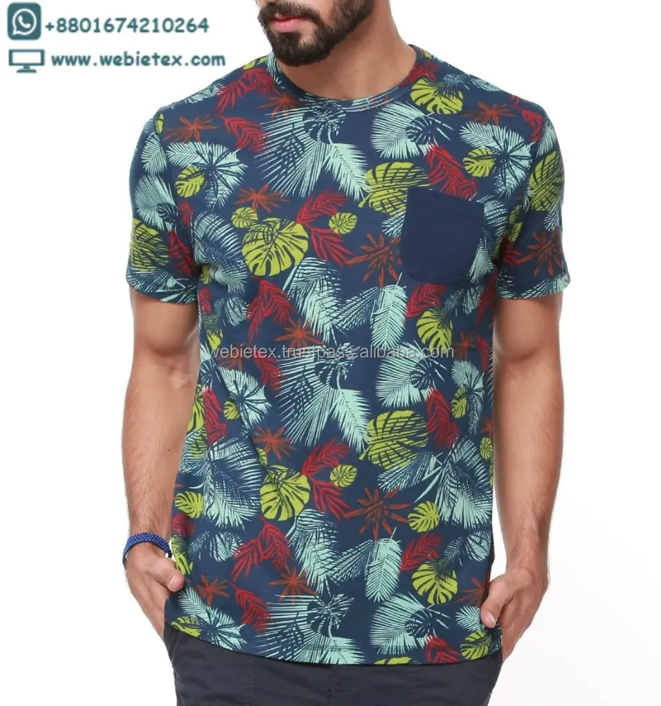 O Pescoço Allover Floral Impresso Tshirt, T-shirt De Bangladesh
