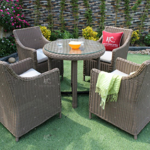 Poly Rattan PE PVC Wicker Outdoor Furniture Table and <b>Chairs</b> Dining Set - Product Image 1