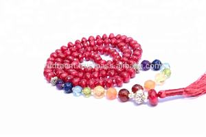 สร้อยคอลูกปัดทับทิม108มาลา7จักระสำหรับทุกเพศสร้อยพลอยสีม่วงห้อยคอสไตล์โบฮีเมียนของขวัญสำหรับงานปาร์ตี้ - Product Image 6