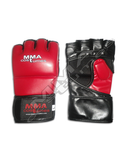 Gants de MMA noirs sur mesure en gros, logo personnalisé, cuir PU, sans doigts, gants d'entraînement pour la cage, protège-dents, costumes de MMA - Product Image 1