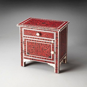 Gabinete de sala de estar con incrustaciones de hueso moderno con 4 cajones Ecológico y altura ajustable para un ambiente mejorado - Product Image 2