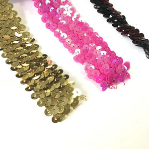 Bán buôn khác nhau Chiều rộng Bling kết thúc <span class=keywords><strong>Braid</strong></span> đàn hồi sequin ren <span class=keywords><strong>TRIM</strong></span> - Product Image 2