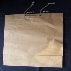 Recycled Kraft Paper Shopping <b>Bag</b> Medium Size Die Cut Handle Geometric Pattern Rope Handle Zipper Closure Brown <b>Craft</b> Gift <b>Bag</b> - Product Image 4
