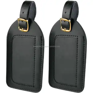 2024 hot sale new personalized design custom logo genuine black leather luggage tag
