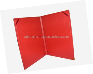 Soporte de menú promocional, carpeta de menú de hotel de cuero rojo, cubierta de menú rojo, venta al por mayor - Product Image 1
