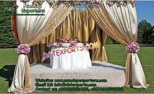 Drapé décoré de fleurs blanches Mandap USA sur le thème Mandap Sets Magnifiques Mandaps de mariage - Product Image 2