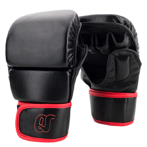 2022 Diseño personalizado Ligero Sin dedos PU Cuero MMA Guantes Material de goma suave - Product Image 2