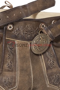 ผู้ชายแบบดั้งเดิมกางเกง Lederhosen สั้นเย็บปักถักร้อยคลาสสิกกางเกง Suspenders - Product Image 2