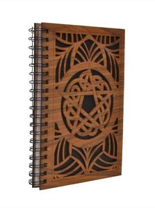 Cuaderno espiral de oficina con cubierta de madera marrón respetuoso con el medio ambiente creativo de trabajo con pentagrama de estrella de nuevo estilo al por mayor con 120 páginas en blanco - Product Image 2