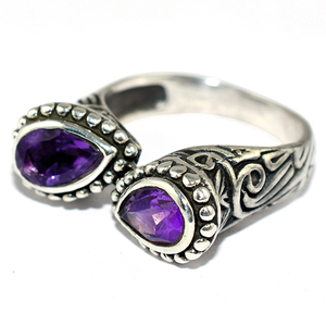 Anillo de amatista azul en forma de pera de felpa, joyería de plata de ley 925, joyería de plata al por mayor - Product Image 3