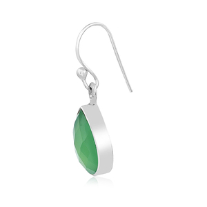 Véritable calcédoine Prehnite Pierre précieuse Briolette Cut 925 Sterling Silver Dangle Earring Handmade Jewelry Wholesaler CASA DE PLATA - Product Image 3