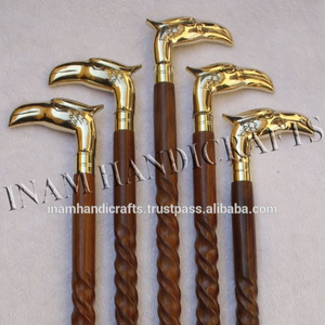 Bastones para caminar con mango de águila de latón, bastones para caminar tallados a mano, bastones y bastones antiguos - Product Image 3