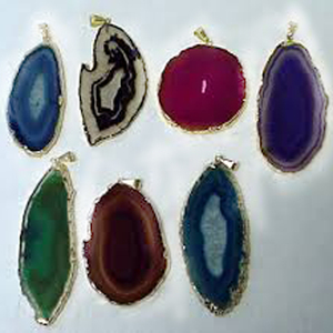 Natural Colorful Agate jasper Slice Crystal <b>Charms</b> 925 Sterling <b>Silver</b> Classic Unisex with Different Sizes - Product Image 3