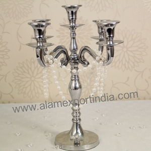 Newest Mini Size Metal Aluminum 5 Arm <b>Candelabra</b> Silver Color Best Selling for Tabletop Centerpiece Wedding Decorate & Home Deco - Product Image 2