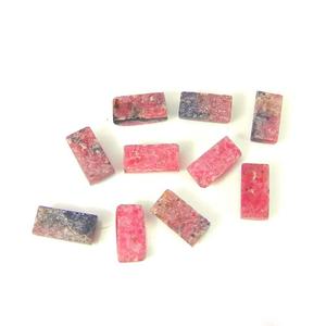 Venta al por mayor 10 piezas 12x6mm rectángulo cabujón Natural Rosa Rodonita piedra preciosa exportador indio - Product Image 2