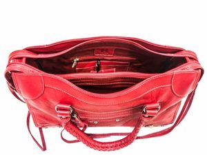 Sac à main minimaliste en cuir pour femme Fermeture à glissière Sac à main léger et durable avec structure simple et propre - Product Image 6