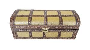 Acabado de cuero ARTIFICIAL dorado, caja de pulsera de 1 rollo hecha a mano de madera/caja de pulsera - Product Image 4