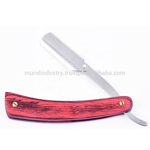 มีดโกนเดี่ยวใบมีดตรงที่มีด้ามจับไม้หลายเฉดสำหรับการโกนขนใต้วงแขนบิกินี่ส่วนตัว - Product Image 4