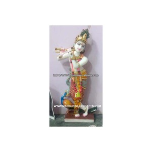 Marble Lord Krishna Statue With Flute - Product Image 1