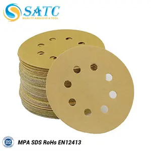 Sanding Paper Sanding Disc 100pcs 60 80 120 150 220 Grit 5 Inch 8 Holes Sandpaper Assortment - SATC Hook And Loop Orbit Sander Paper