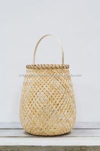 โคมไฟไม้ไผ่ธรรมชาติรักษ์โลกพร้อมที่ใส่เทียนทำจากแก้ว ตกแต่งบ้าน ราคาส่งที่ดีที่สุด - Product Image 4