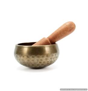 Juego de cuencos para cantar de meditación saludable de tamaño mediano martillado de latón chapado en oro antiguo para yoga y meditación por ARC Export - Product Image 1