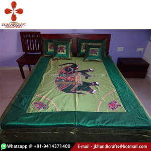 Colcha de seda con diseño de elefante, colcha de seda India - Product Image 1