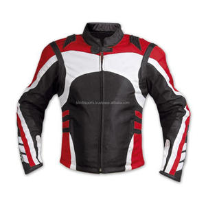 Chaqueta de cuero para motocicleta para hombre, color azul y negro - Product Image 6