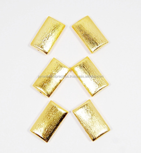 Rectangle Shaped 15x26mm Brushed Gold Connector for Jewelry Making Premium Gold Component NanPlanetSilver BF0011 - Product Image 1