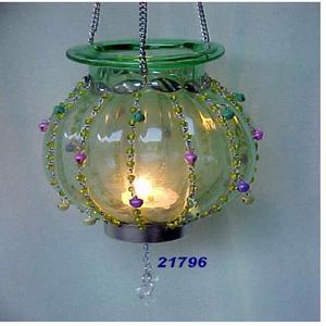 Perles décoratives suspendues, porte-bougie en verre pour bougies chauffe-plat - Décoration artisanale écologique pour la maison, pour anniversaire et Noël - Product Image 2