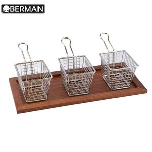Burger attrezzature ristorante Chip <span class=keywords><strong>Mini</strong></span> Frittura Cestini Friggitrice In Acciaio Inox Cestello Che Serve - Product Image 1