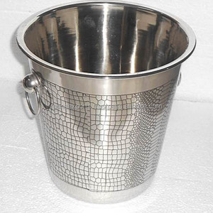 2025 Bar Accessories Designer Wine <b>Cooler</b> Wooden Handle Top Quality Modern Design Champagne Chiller <b>Ice</b> Basket Brown Color - Product Image 2