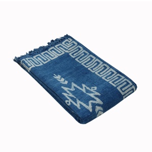 Alfombra con estampado de bloque de algodón, alfombra grande de 5x8 pies, hecha a mano, estilo bohemio, Dhurrie - Product Image 6