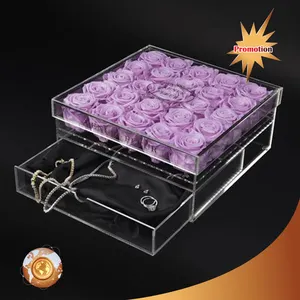 Top acrylic product Black 36 FlowersAcrylic flower Box For Rose rose flower box