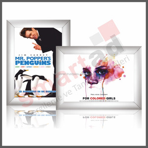 Logotipo personalizable, póster plateado de aluminio anodizado de tamaño completo, Marco a presión, marco de fotos con clips de aplausos para publicidad - Product Image 2