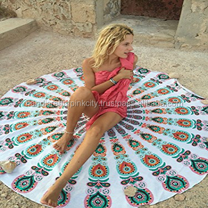 Toalla redonda de Mandala indio Hippie, tiros de playa estampados para sala de estar, esterilla de Yoga Bohemia, Idea de regalo de Navidad - Product Image 5