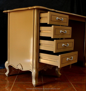 Mueble comercial de Indonesia, mueble de salón barroco marrón claro, mesa para uñas, 4 cajones, 1 puerta - Product Image 5